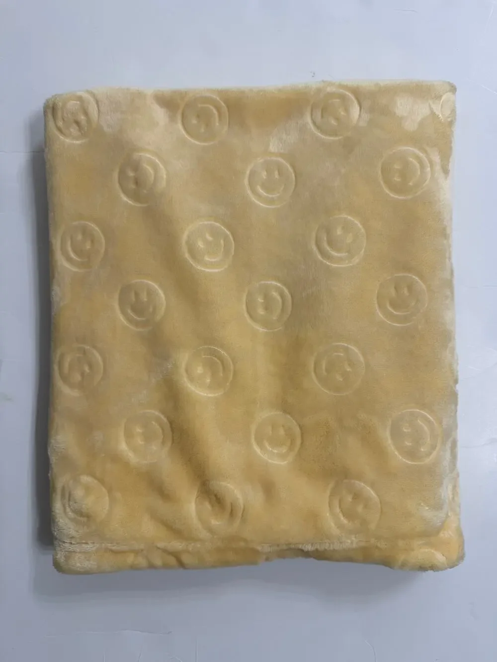 SL Home Fashion Smiley Face Yellow Fleece Baby Blanket Lovey Security Oeko Tex